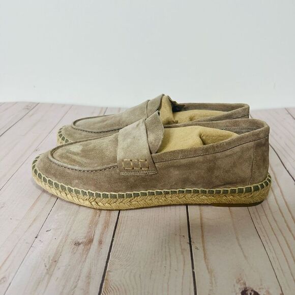 ViNCE Taupe Suede Espadrilles Shoes - Picture 1 of 8